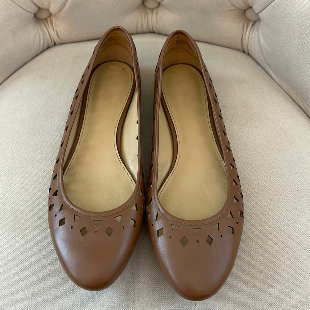 Poshmark Live Show Michael Kors tan leather flats, size 8 1/2